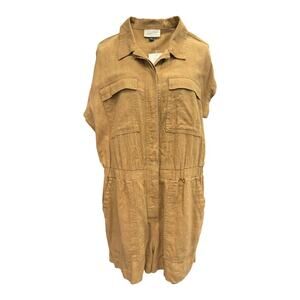 New with Tag Universal Thread Linen Romper in Camel
